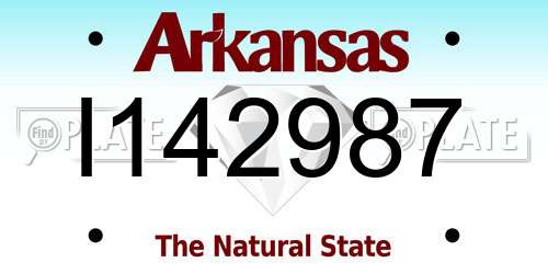 I142987 Arkansas License Plate