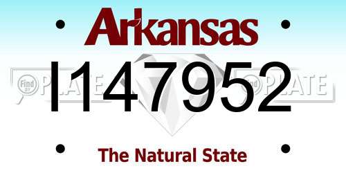 I147952 Arkansas License Plate