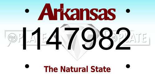 I147982 Arkansas License Plate