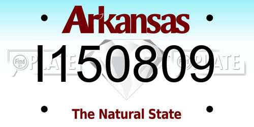 I150809 Arkansas License Plate