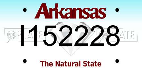 I152228 Arkansas License Plate