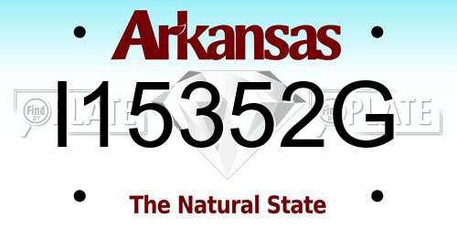 I15352G Arkansas License Plate