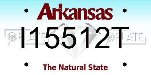 I15512T Arkansas License Plate