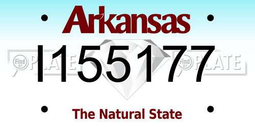 I155177 Arkansas License Plate