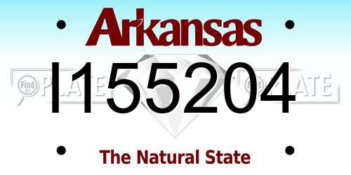 I155204 Arkansas License Plate