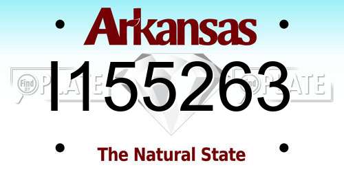 I155263 Arkansas License Plate
