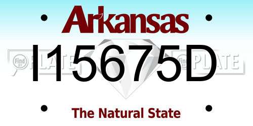 I15675D Arkansas License Plate