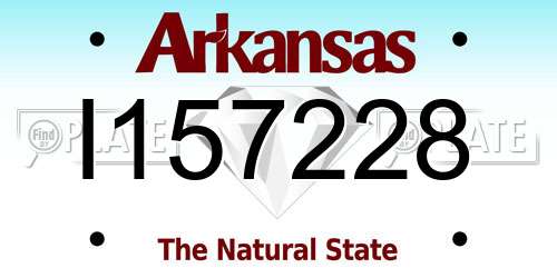 I157228 Arkansas License Plate