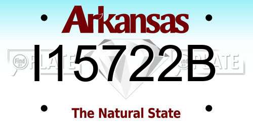 I15722B Arkansas License Plate