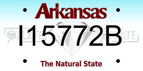I15772B Arkansas License Plate