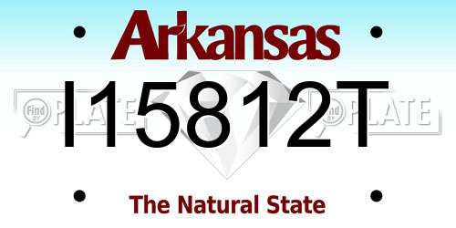 I15812T Arkansas License Plate