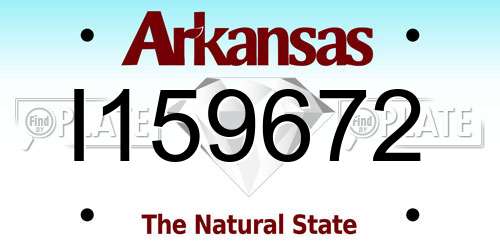 I159672 Arkansas License Plate