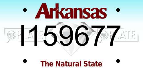 I159677 Arkansas License Plate