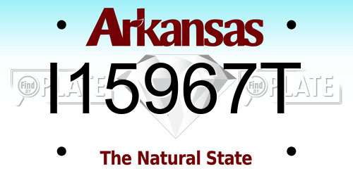 I15967T Arkansas License Plate