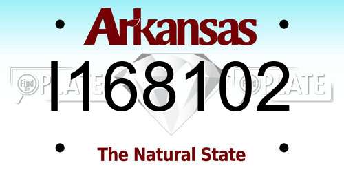 I168102 Arkansas License Plate