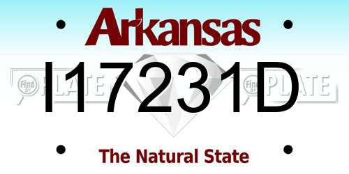 I17231D Arkansas License Plate