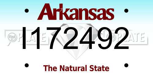 I172492 Arkansas License Plate