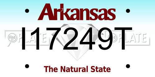 I17249T Arkansas License Plate