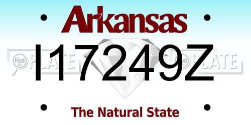 I17249Z Arkansas License Plate