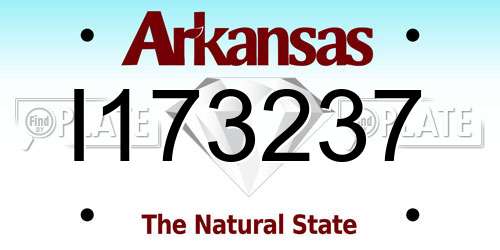 I173237 Arkansas License Plate