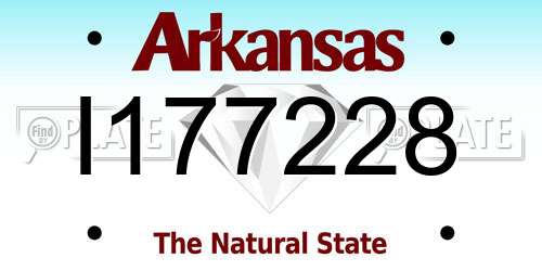 I177228 Arkansas License Plate