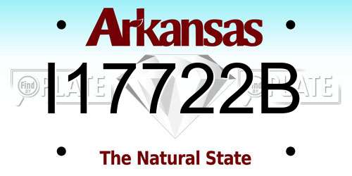 I17722B Arkansas License Plate