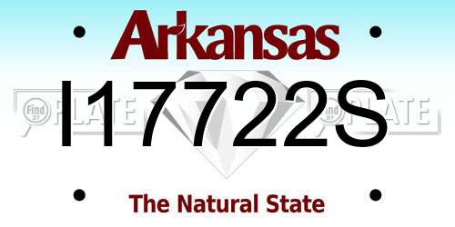 I17722S Arkansas License Plate