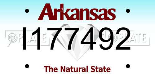 I177492 Arkansas License Plate