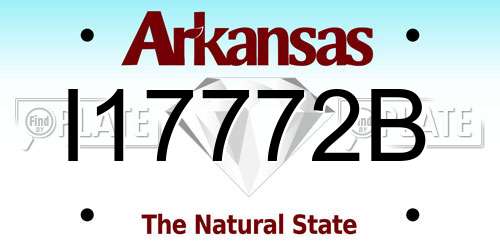 I17772B Arkansas License Plate