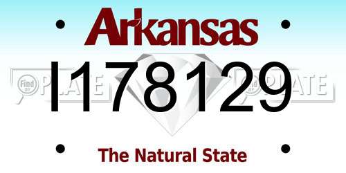 I178129 Arkansas License Plate