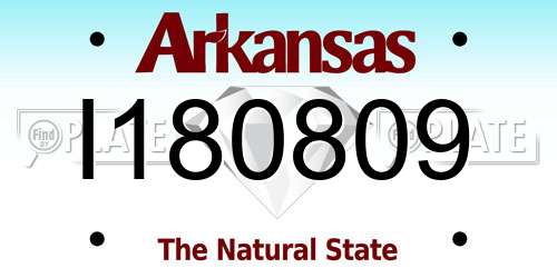 I180809 Arkansas License Plate