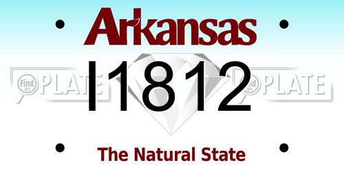 I1812 Arkansas License Plate