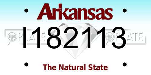 I182113 Arkansas License Plate