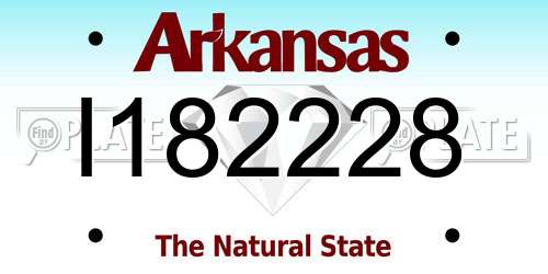 I182228 Arkansas License Plate