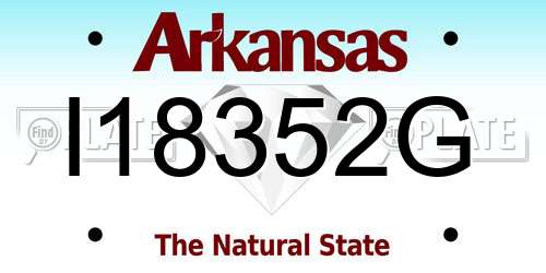 I18352G Arkansas License Plate