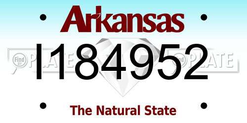 I184952 Arkansas License Plate