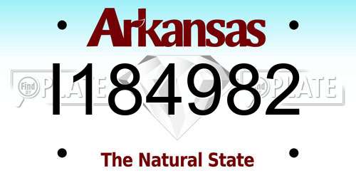 I184982 Arkansas License Plate