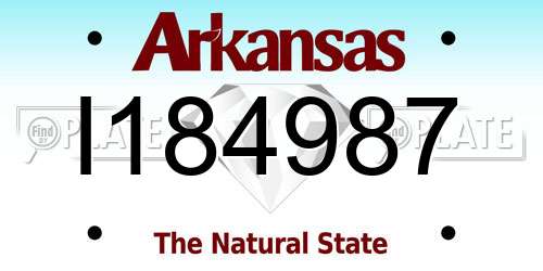 I184987 Arkansas License Plate