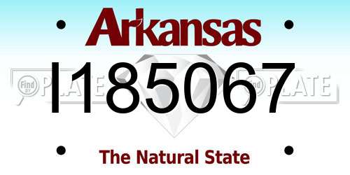 I185067 Arkansas License Plate