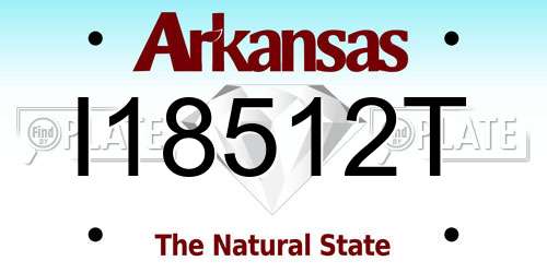 I18512T Arkansas License Plate
