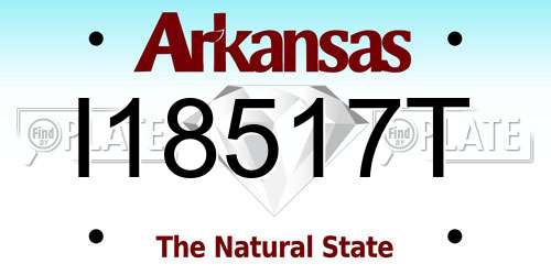I18517T Arkansas License Plate