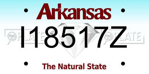 I18517Z Arkansas License Plate