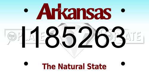 I185263 Arkansas License Plate