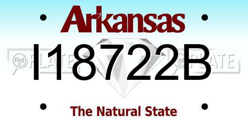 I18722B Arkansas License Plate