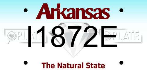 I1872E Arkansas License Plate