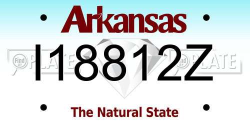 I18812Z Arkansas License Plate