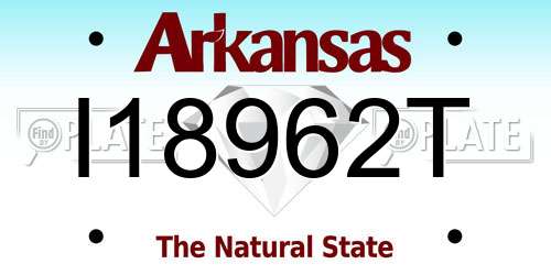 I18962T Arkansas License Plate