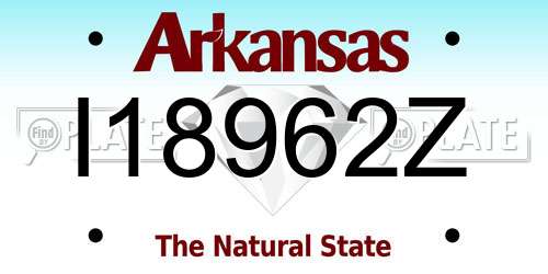 I18962Z Arkansas License Plate