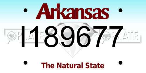 I189677 Arkansas License Plate