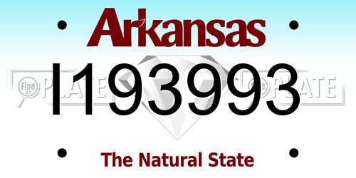I193993 Arkansas License Plate